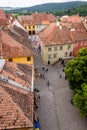 View of the historic medieval city centre citadel of SighiÃâ¢oara Royalty Free Stock Photo